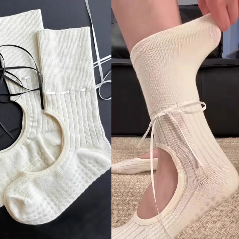 Fashion Women Yoga Socks Ribbo - Medias Para Pilates Y Yoga review and price